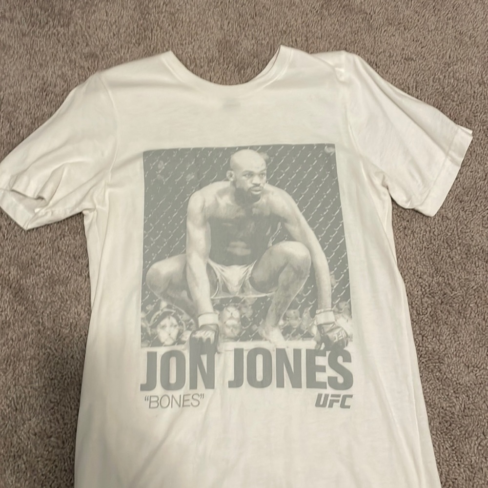 Size S, 100% cotton, Official UFC Jon “BONES” Jones shirt.
